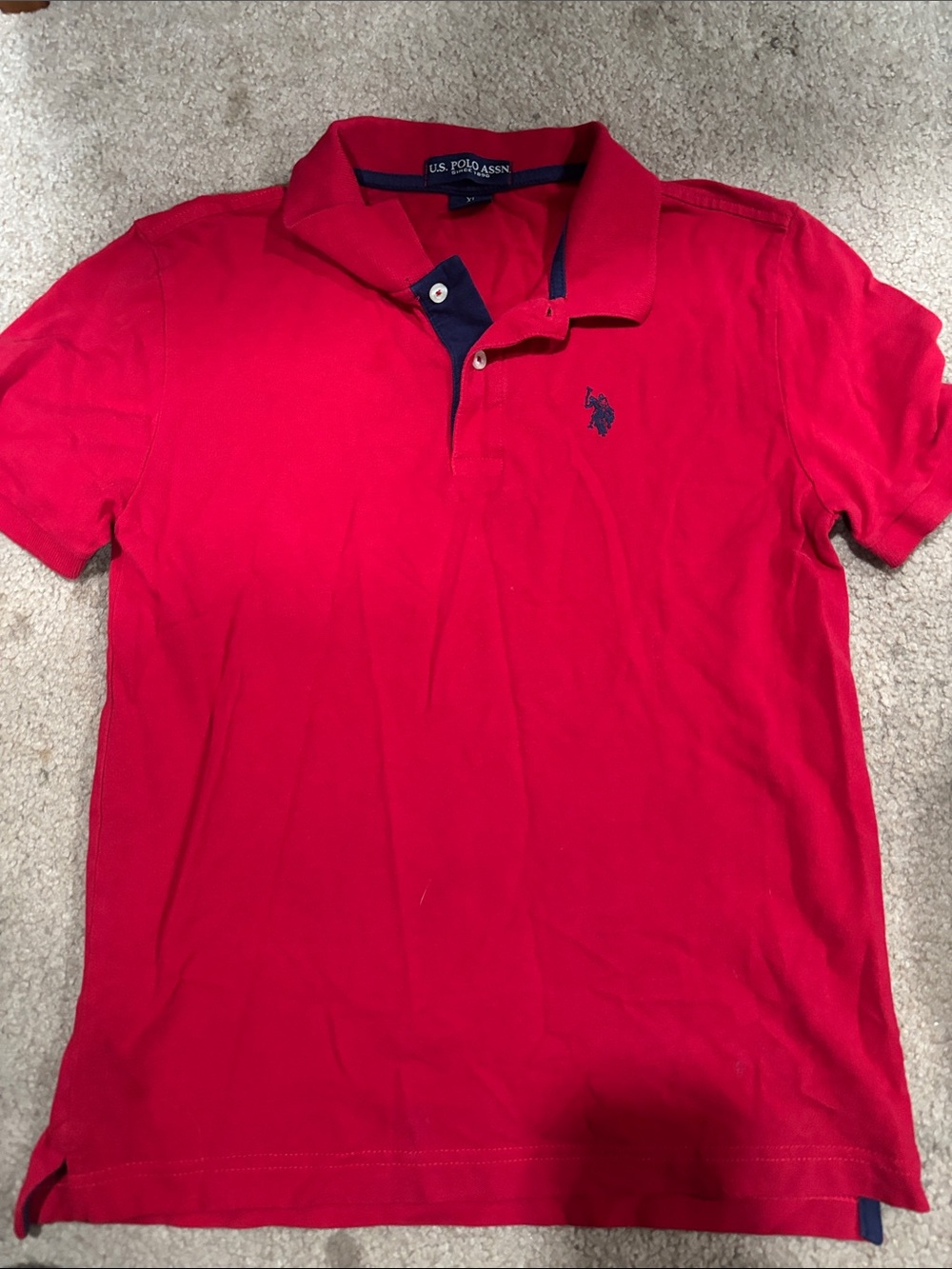 U.S. Polo Assn. Red Polo with Navy Trim